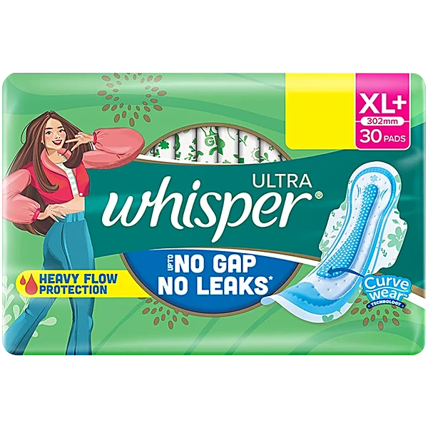 WHISPER ULTRA XL 30PADS GREEN