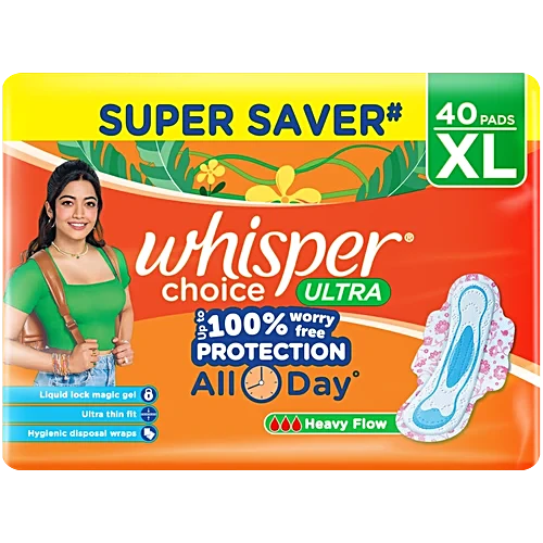 WHISPER CHOICE ULTRA XL 40 PADS ORANGE
