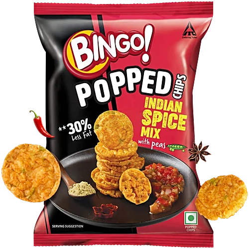 BINGO POOPPED INDIAN SPICY CHIPS 10Rs