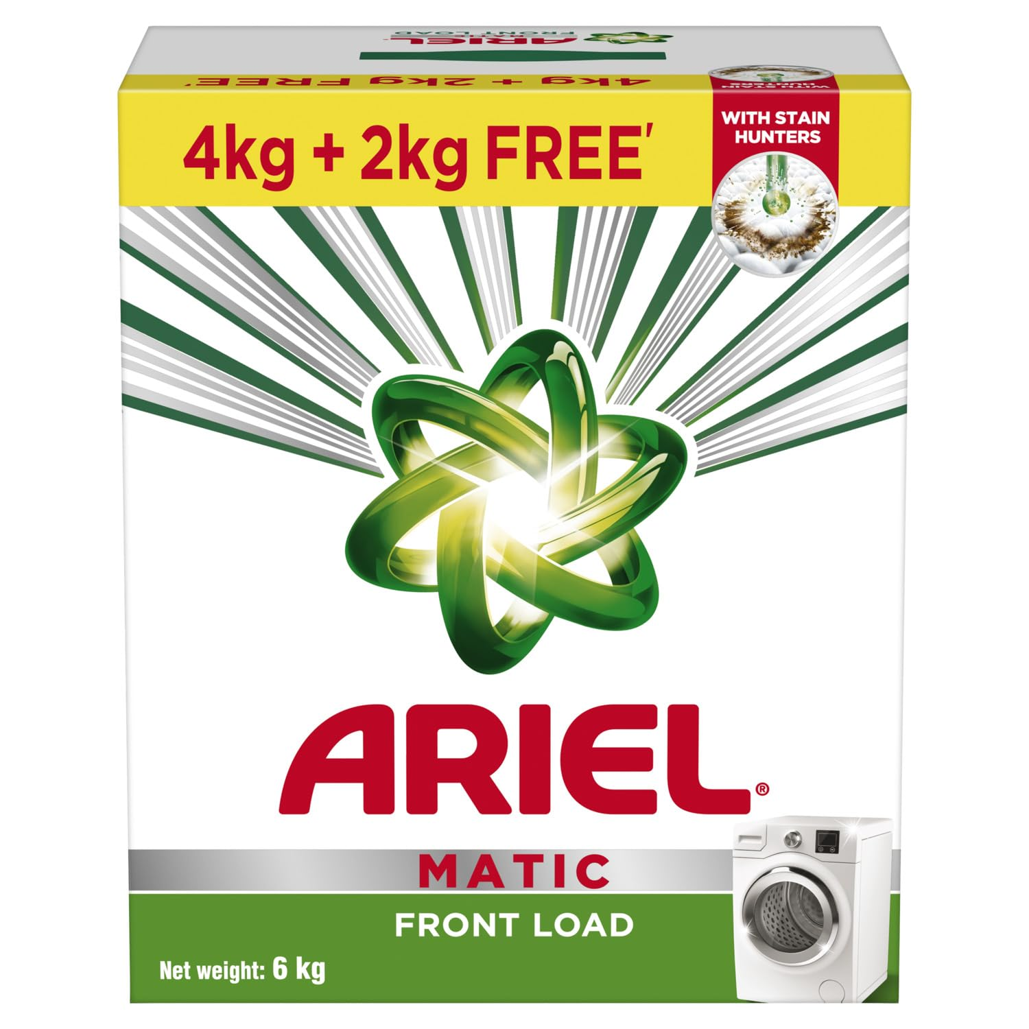 ARIEL MATIC POWDER FL 4KGX2KG FREE