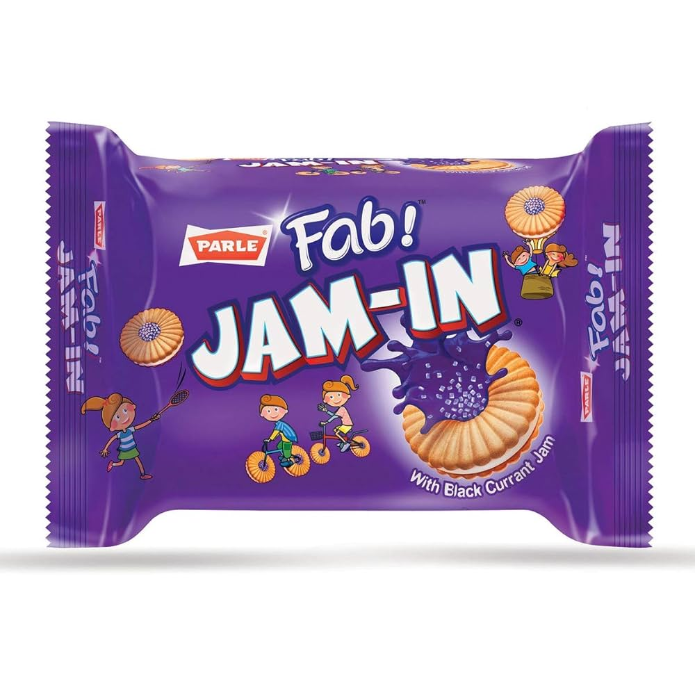 PARLE FABJAM IN BLACKCURRANT JAM BISCUIT 10Rs