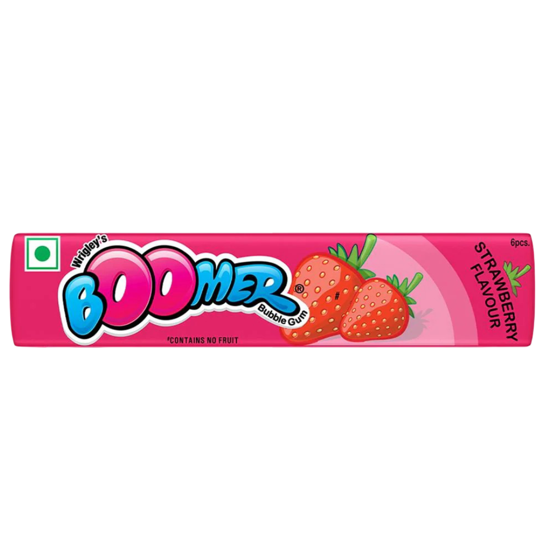 BOOMER STRAWBERRY BUBBLE GUM 10Rs