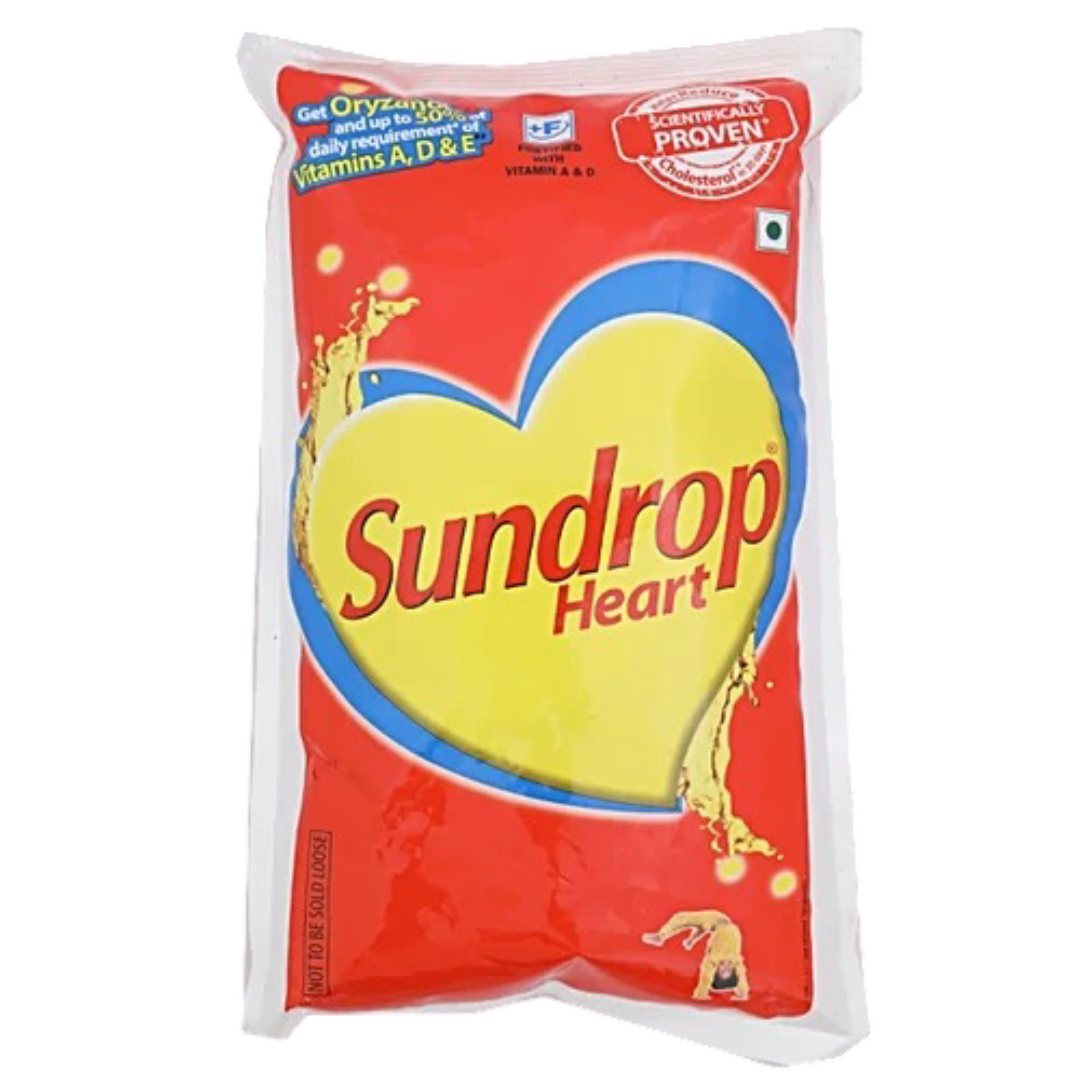 SUNDROP HEART EDIBLE OIL 1LITER POUCH