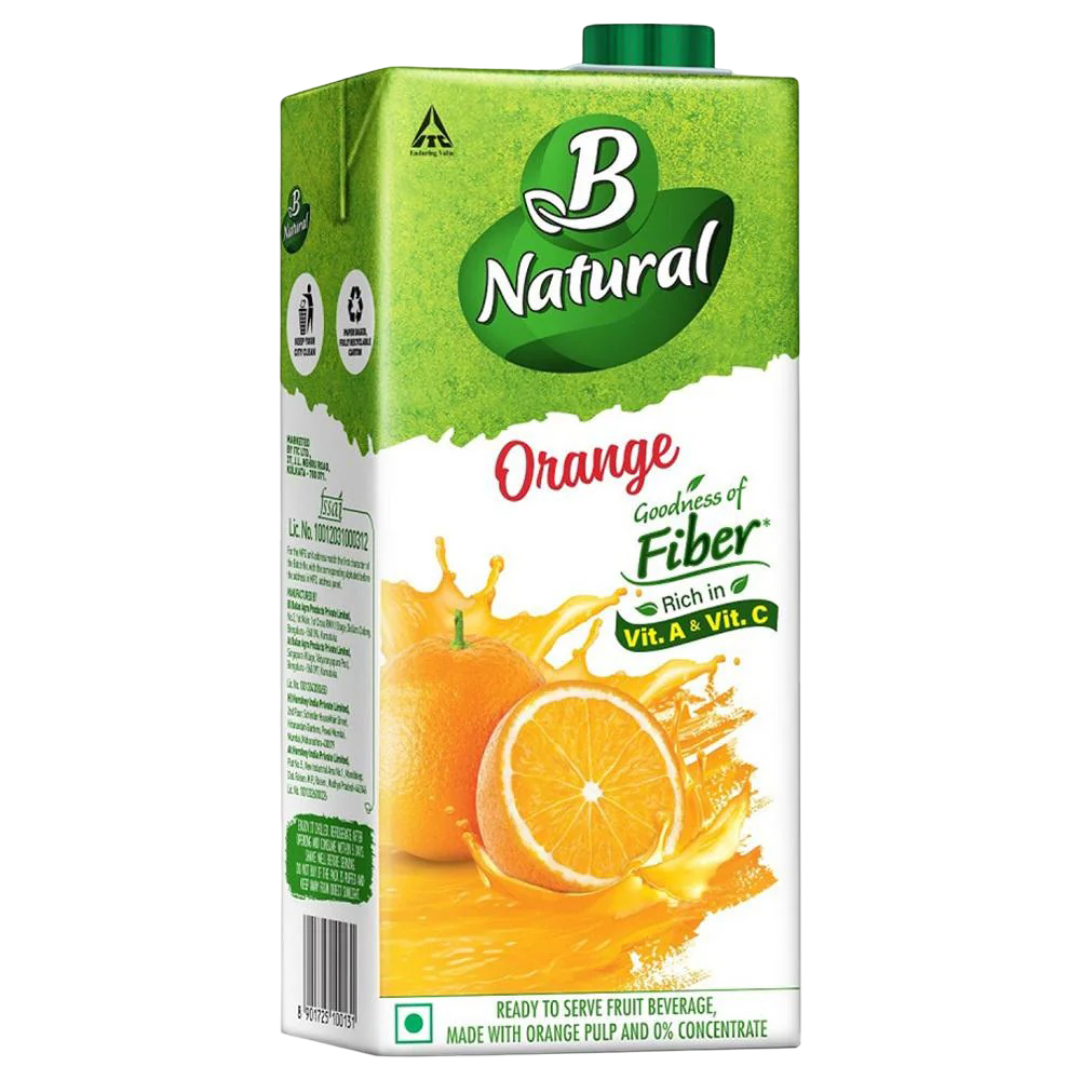 B NATURAL ORANGE 1LTR