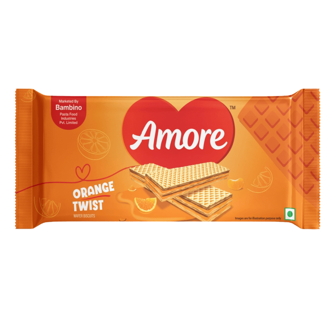 BAMBINO AMORE ORANGE TWIST  WAFER 40Rs