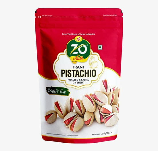 ZO NUTS IRANI PISTA ROASTED AND SALTED 250G